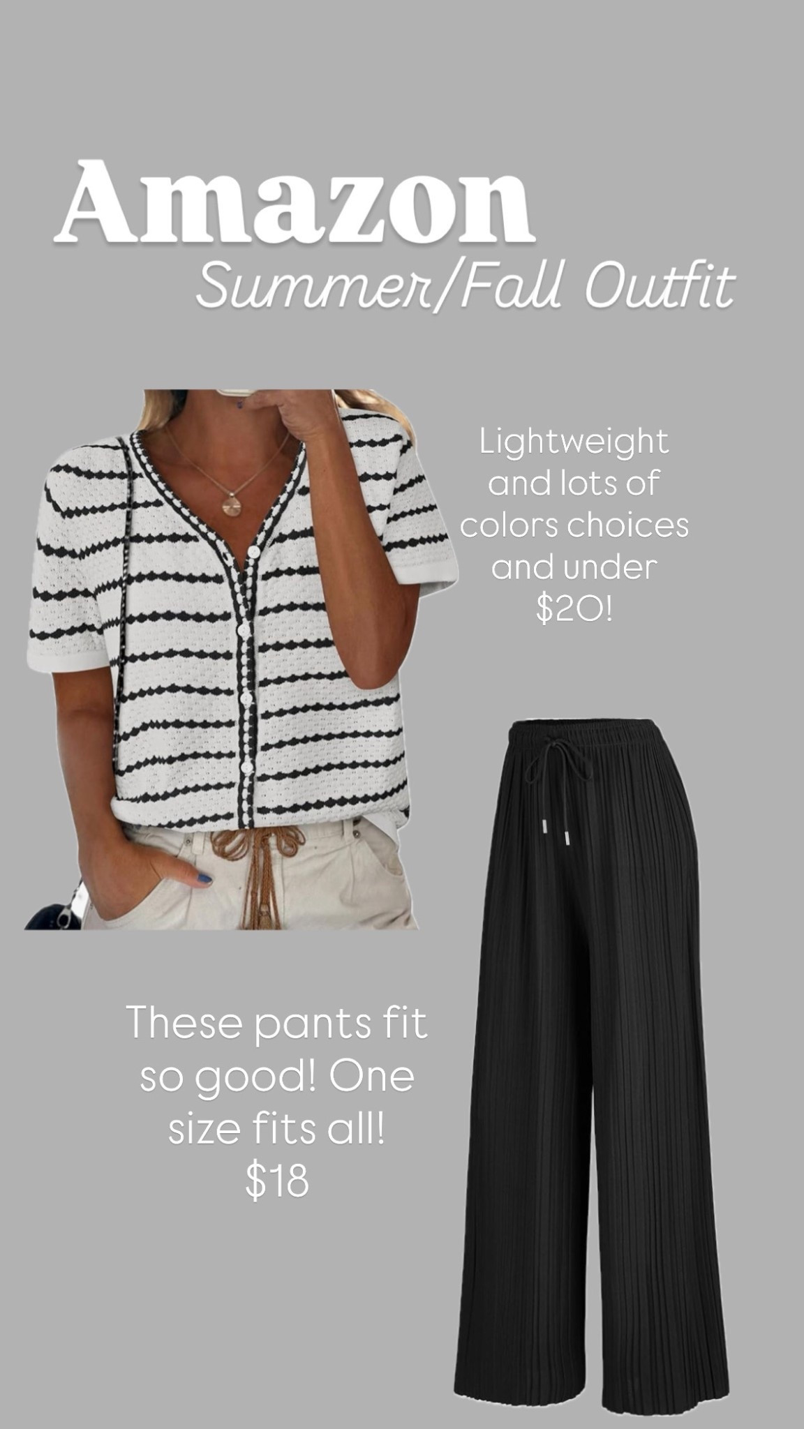 Summer Fall Outfit! All under $20!
Pants are One Size and I wear a small in the top! Lots of colors for both pieces. 

#LTKStyleTip #LTKSaleAlert #LTKFindsUnder50