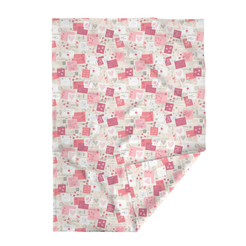 Throw Blanket in Love Letters - Valentines | Spoonflower