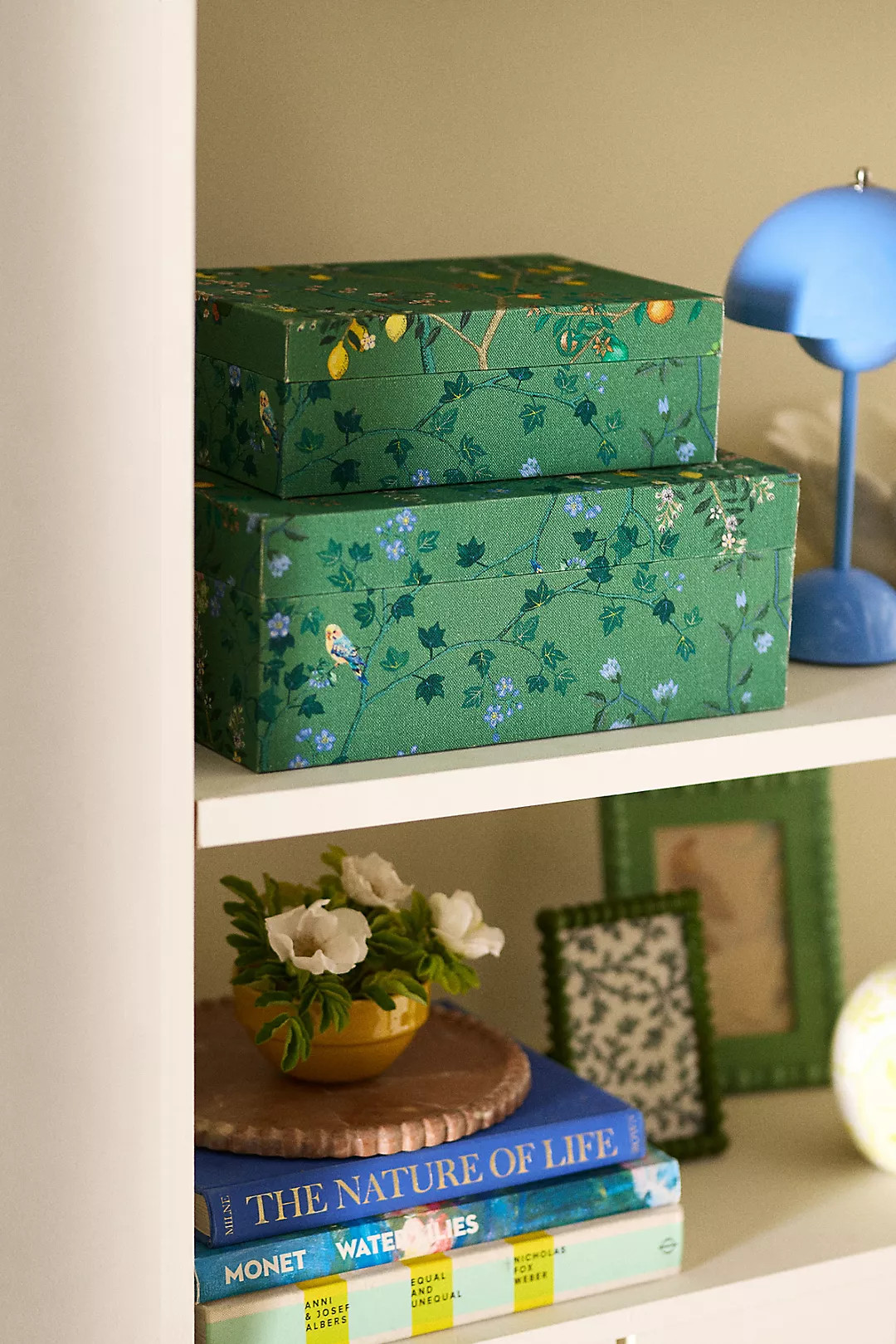 Printed Fabric Covered Boxes, Set of 2 | Anthropologie (US)