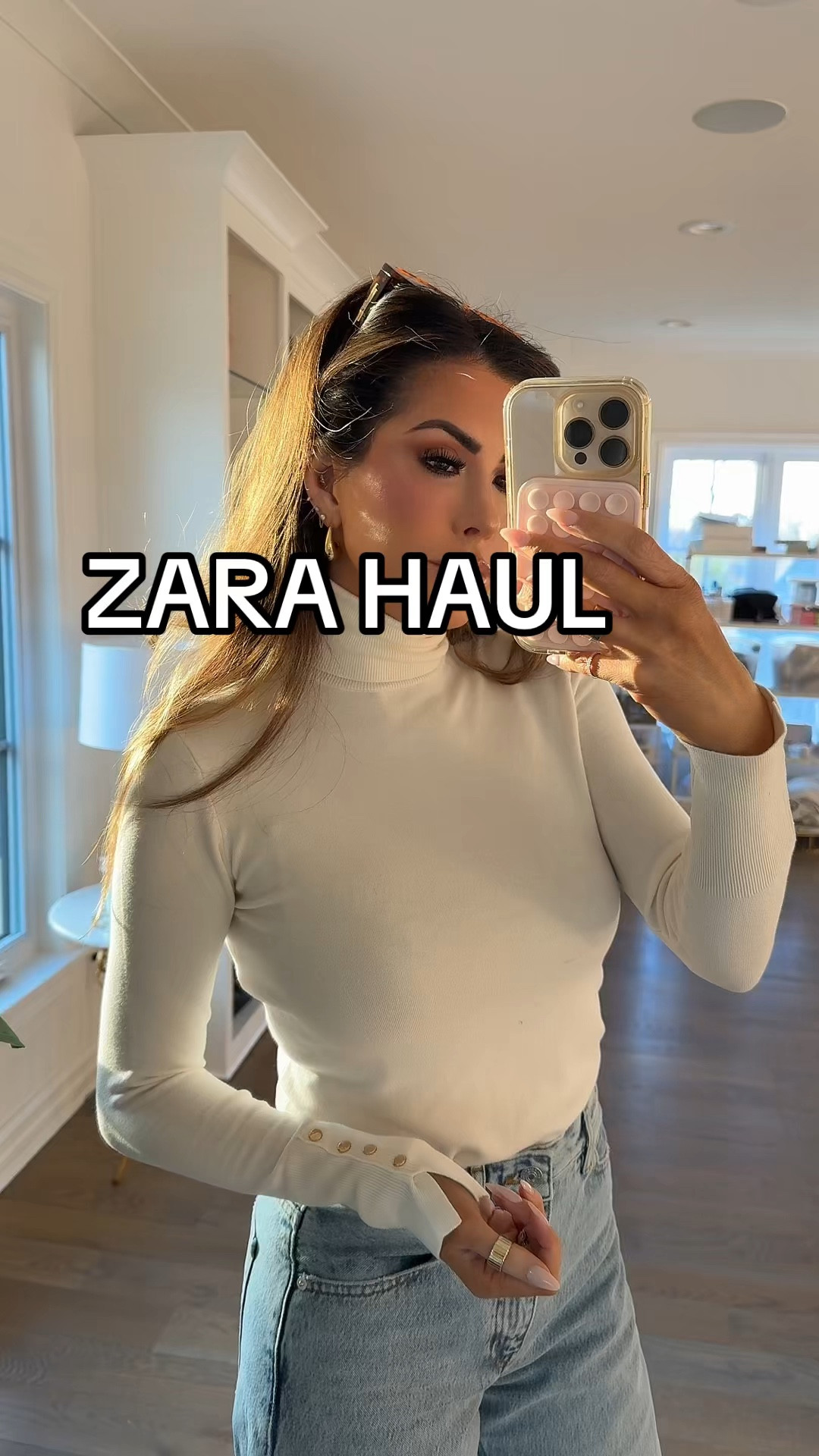 Wearing 25 in my jeans. Zara jeans I do a 4 unless it says they run big. In Zara tops I was wearing small in all of them! 