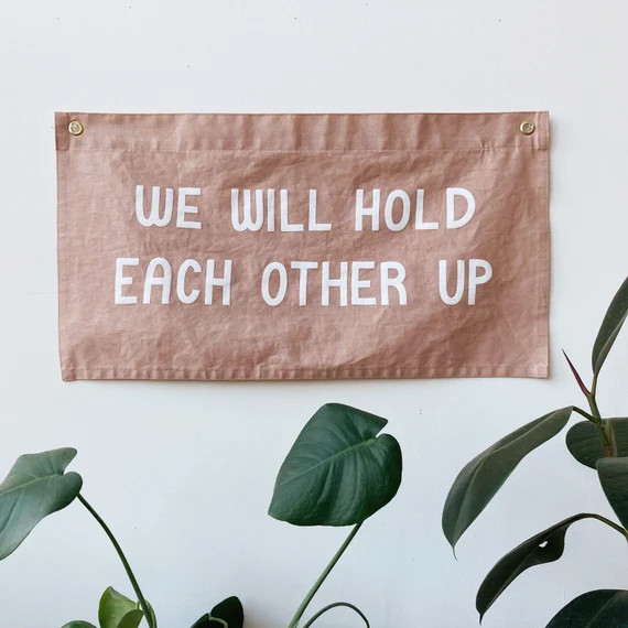 WE WILL Flag mauve / Silkscreen Affirmation Wall Hanging | Etsy | Etsy (US)