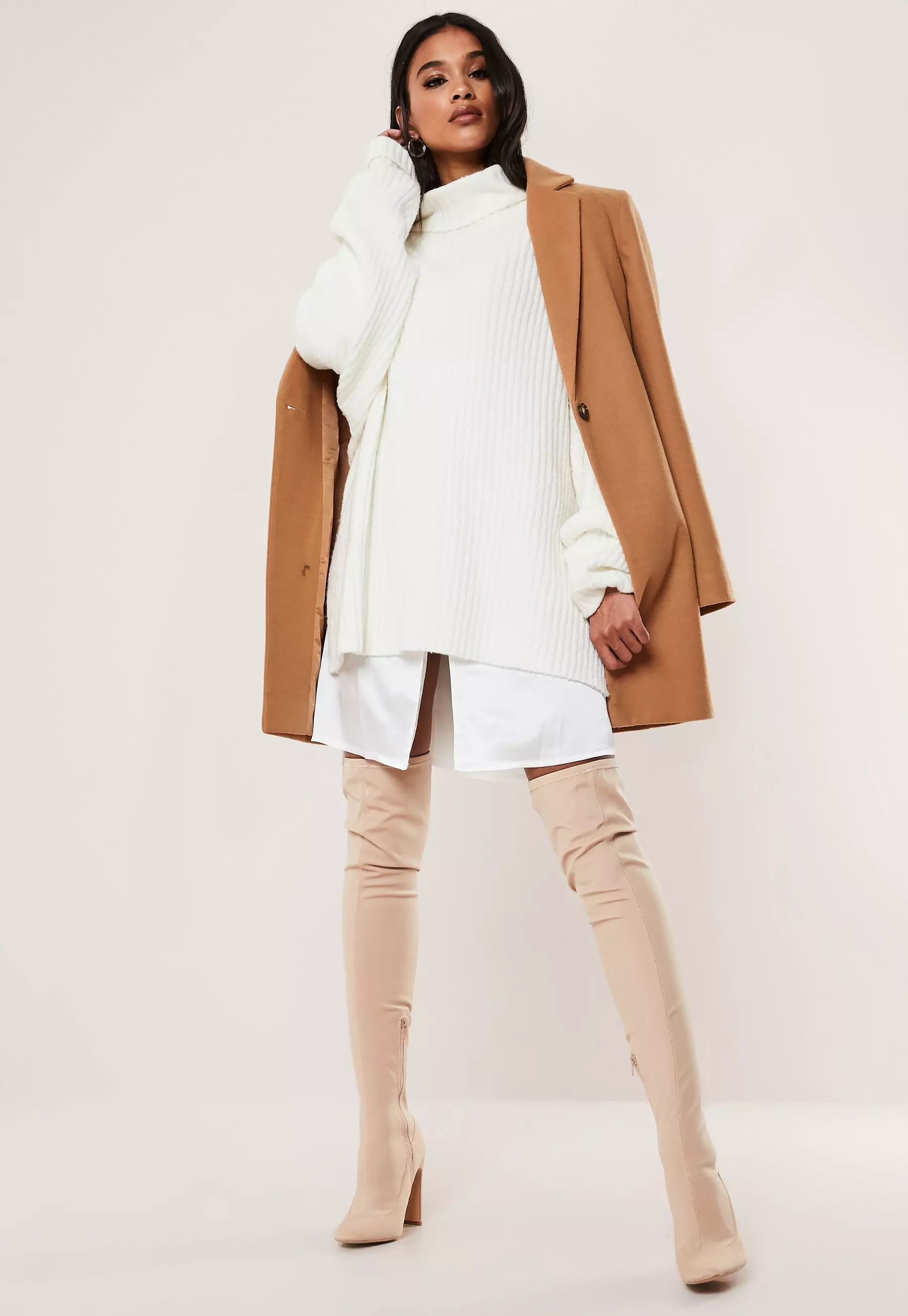 Camel Formal Coat | Missguided (US & CA)