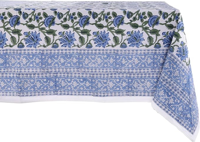 Taj 100% Cotton Fall Tablecloth, Handblock Print Rectangle Table Cover for Kitchen Dining Linen I... | Amazon (US)