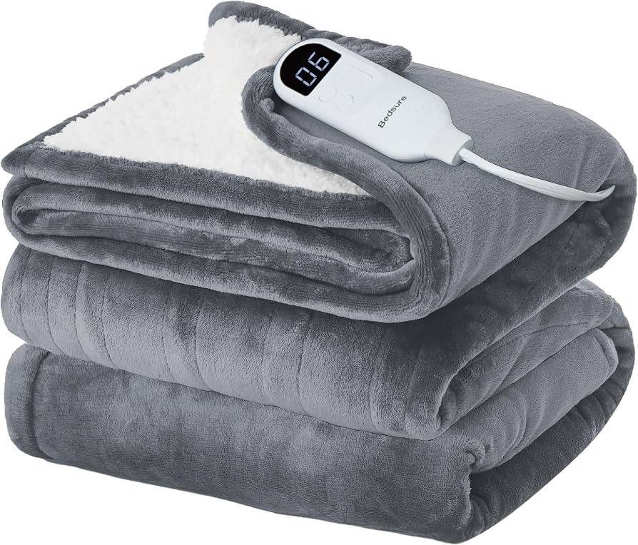 Bedsure Electric Blanket Twin - Soft Flannel Heated Blanket, Fast Heating with 10 Time Settings &... | Amazon (US)