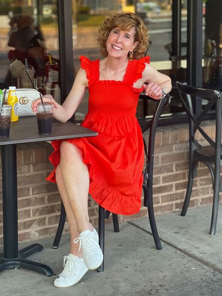 This smocked bodice fall dress in vibrant orange is just what you need for fall if you live in the South! 

It’s beautifully made and the quality is great! I paired it with a pair of white trainers with fun metallic gold trim.

#LTKSeasonal #LTKstyletip #LTKshoecrush
