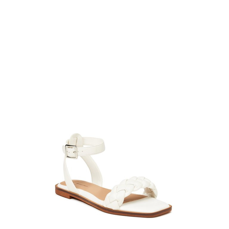 Time and Tru Women's Braided Ankle Strap Sandals | Walmart (US)