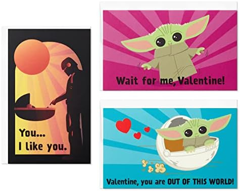 Hallmark Baby Yoda Mini Valentines Day Cards and Stickers for Kids School (18 Classroom Valentine... | Amazon (US)