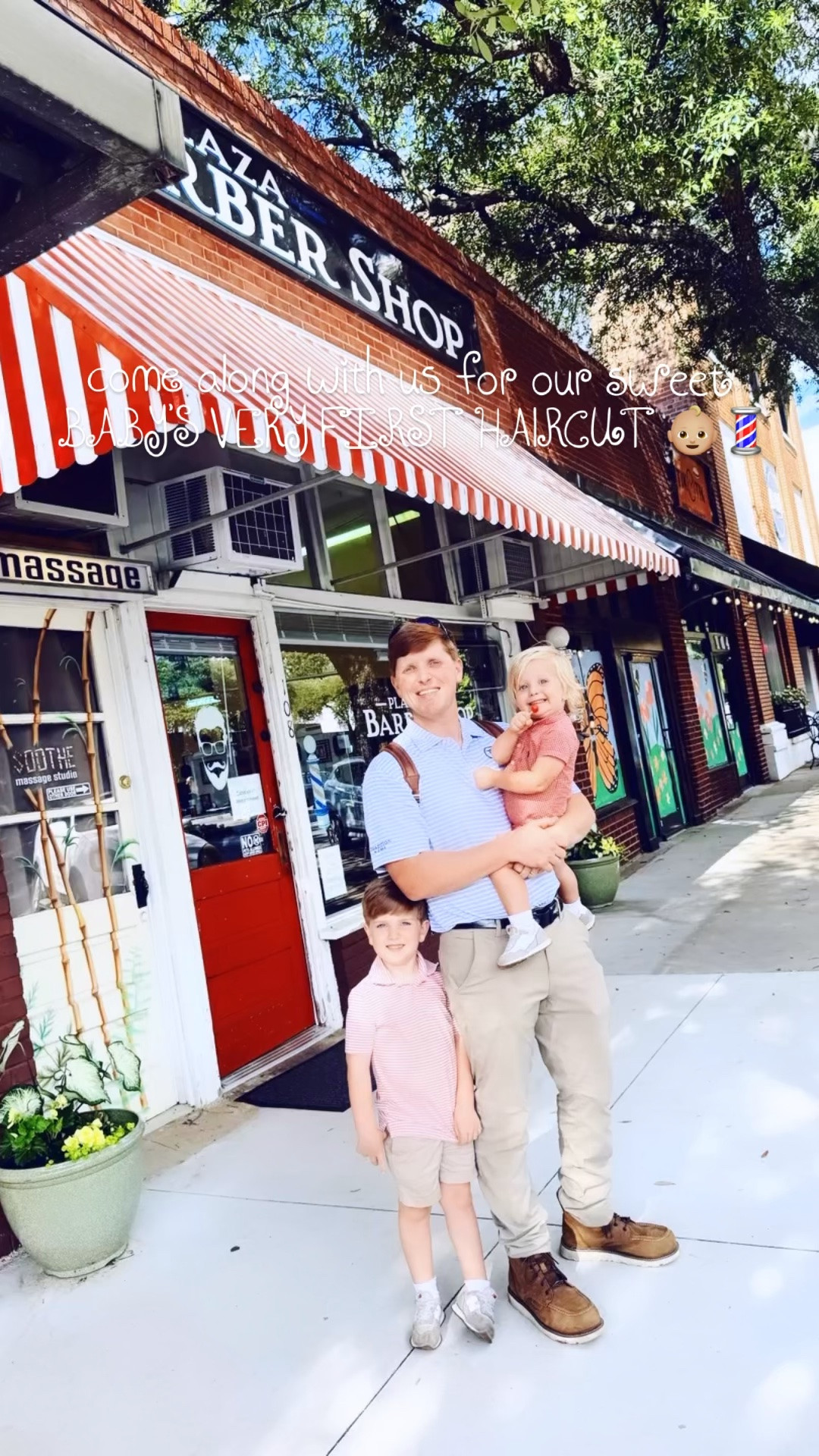 The sweetest little fam trip to our favorite 🤩 old school small town 🌟🫶🏽 barber 💈 shop for haircuts 💇🏼- and Sweet Baby Levi Rhett’s very first one!! 👶🏼✂️❤️ Oh how I love all these handsome handsome 🥰 boys of mine so!! 🤱🤭💙😍 #babysfirsthaircut #smalltownbarbershop #firsthaircut #corememory #babyatthebarbershop