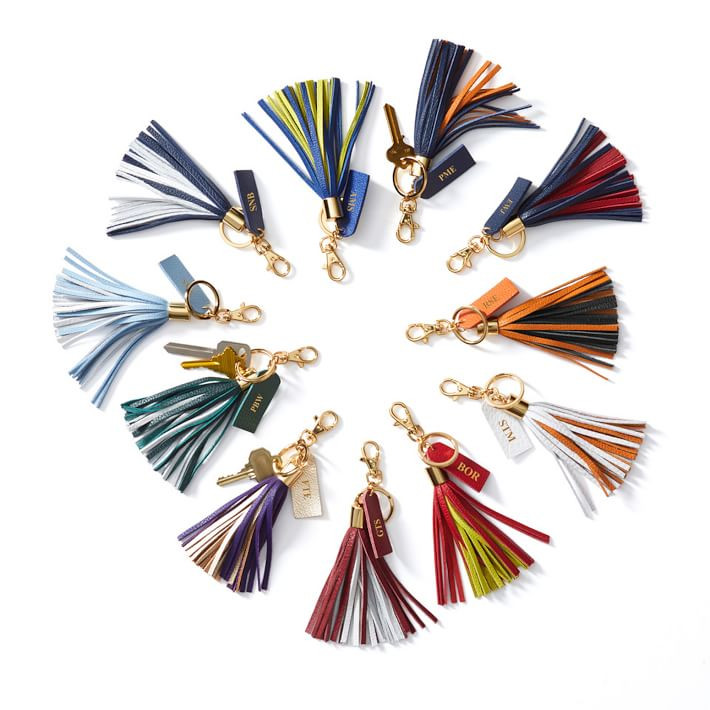 Multicolor Leather Tassel Keychain | Mark and Graham