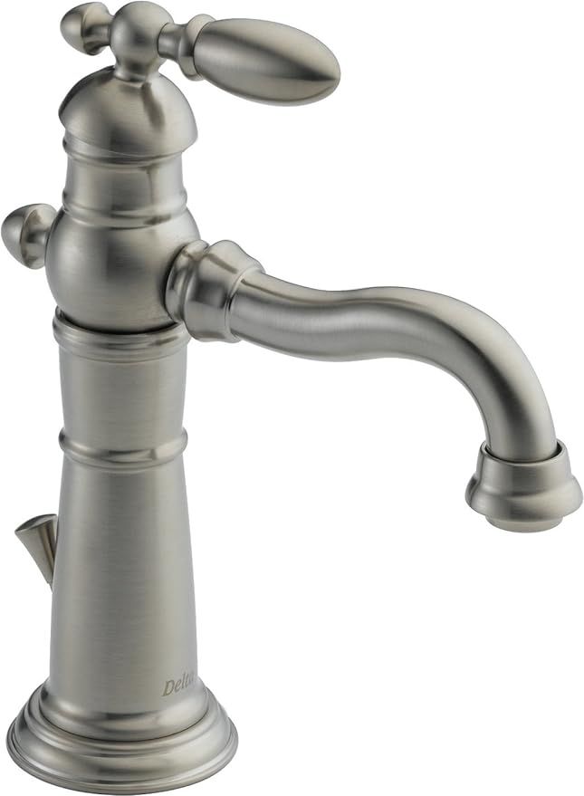 Delta Faucet Single Hole Bathroom Faucet Brushed Nickel, Single Handle Bathroom Faucet, Metal Dra... | Amazon (US)