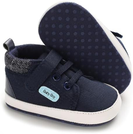 Meckior Toddler Baby Boys Girls High Tops Ankle Sneakers Soft Anti-Slip Sole PU Leather Moccasins... | Amazon (US)