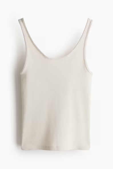 H & M - Ribbed Tank Top - Beige | H&M (US + CA)