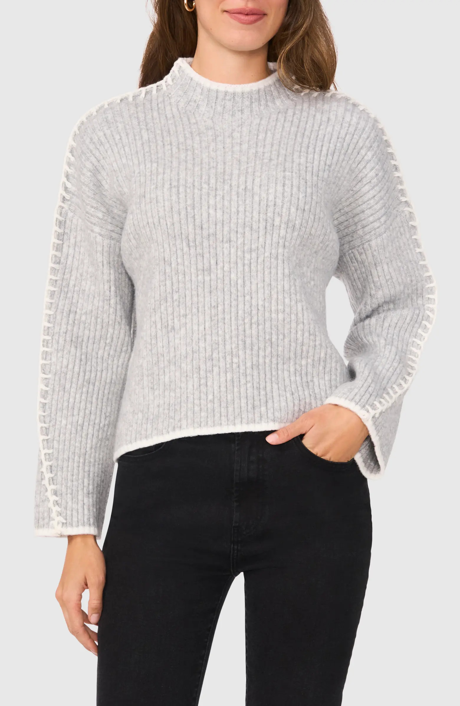Halogen® Contrast Stitch Sweater | Nordstrom | Nordstrom
