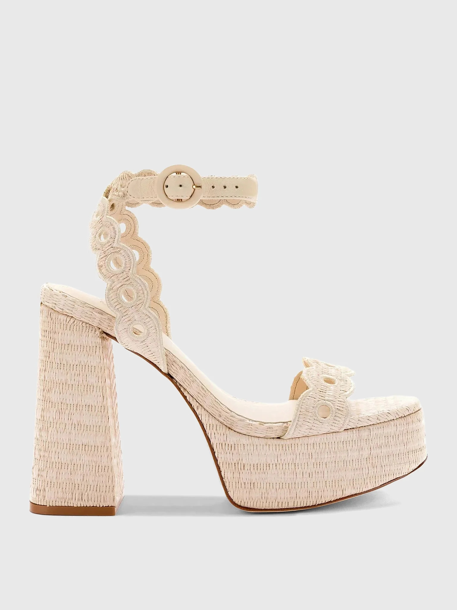 LARROUDE
                      
                     Women's Dolly Broderie Platform Sandal | Saint Bernard