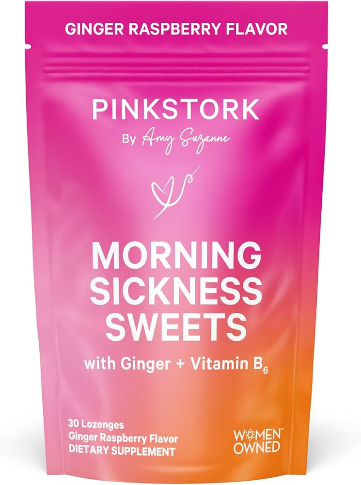 Pink Stork Morning Sickness Sweets, Organic Raspberry Ginger Candy with Vitamin B6 for Morning Si... | Amazon (US)