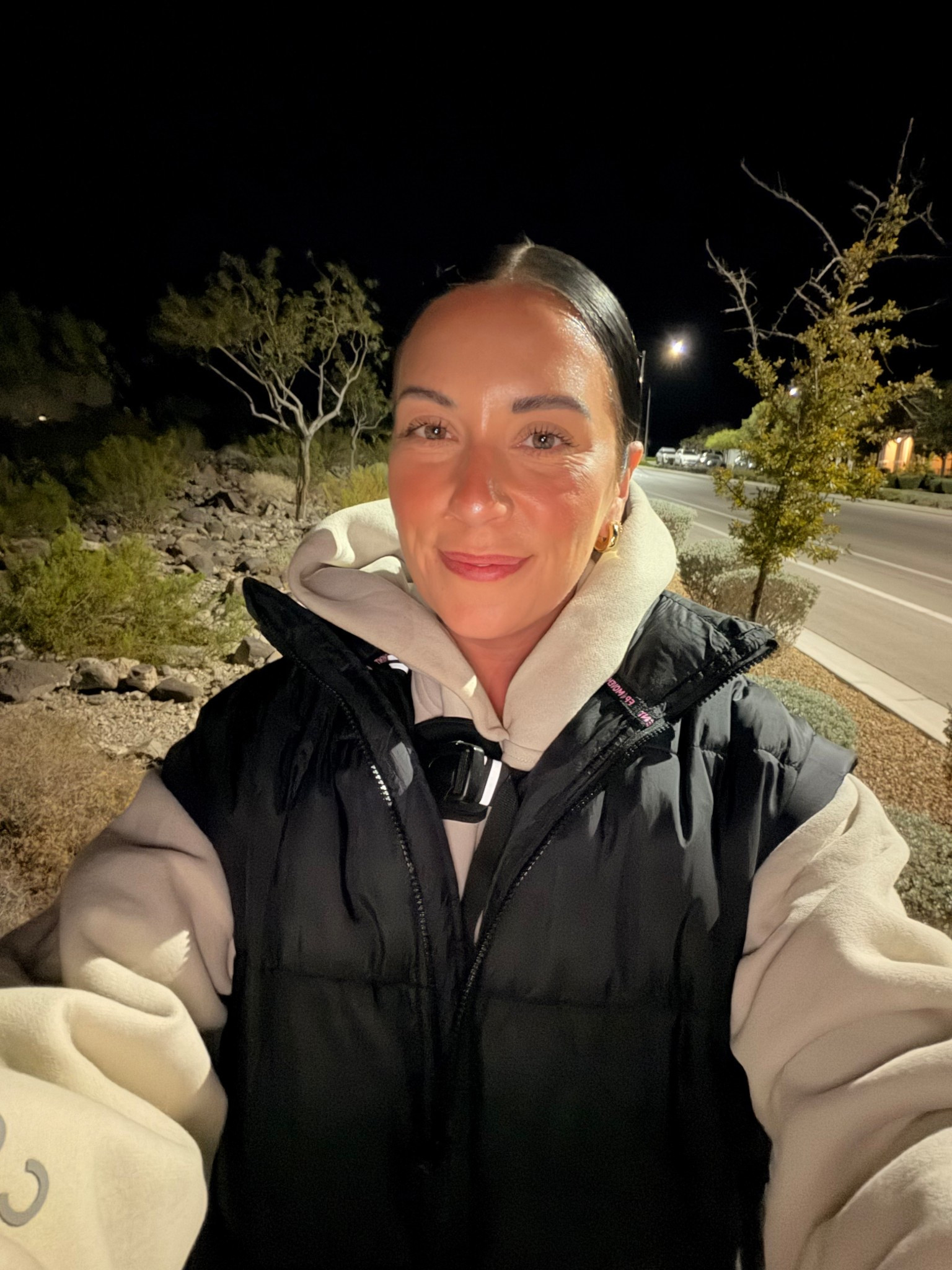 Night walks are good for the soul ✨ wearing a medium in this comfrt hoodie & medium in the free people oversized vest — of course i have my weight vest on too! 

#LTKootd #LTKdayinmylife #LTKfitnessgoals