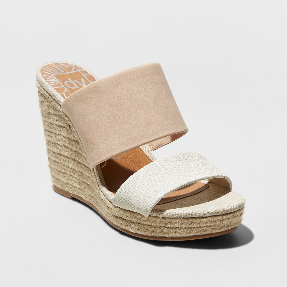 Women's dv Adelina Two Band Wedge Espadrille Sandals - Blush 12 | Target
