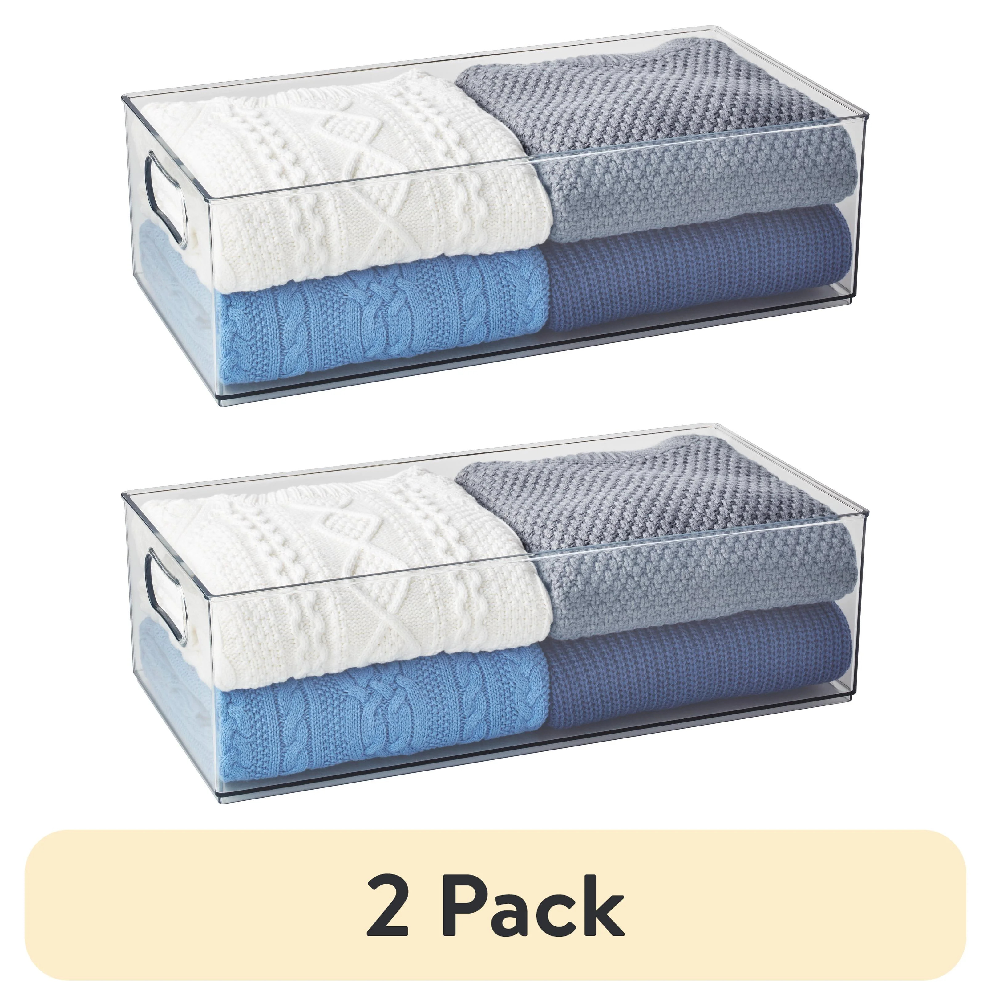 (2 pack) The Home Edit Everything XL Storage Bin Clear Plastic Stackable Organizer, 10" x 20" x 6... | Walmart (US)