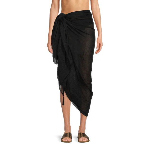 Time & Tru Women's Pareo Swimwear Cover-up, Multi-use Wrap, Beach Wrap | Walmart (US)