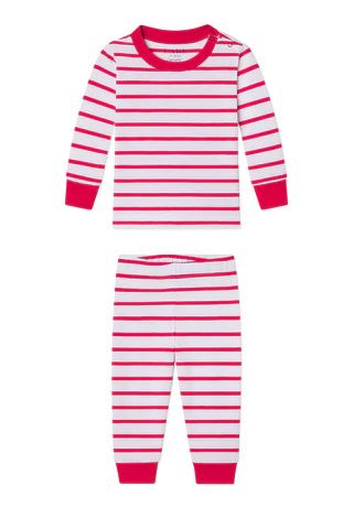 Baby Long-Long Set in Red Stripe | LAKE Pajamas