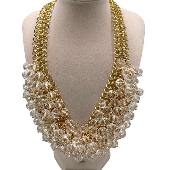 ONE LEFT! ❤️ Clear Crystal Bauble Bib Statement Necklace | Poshmark