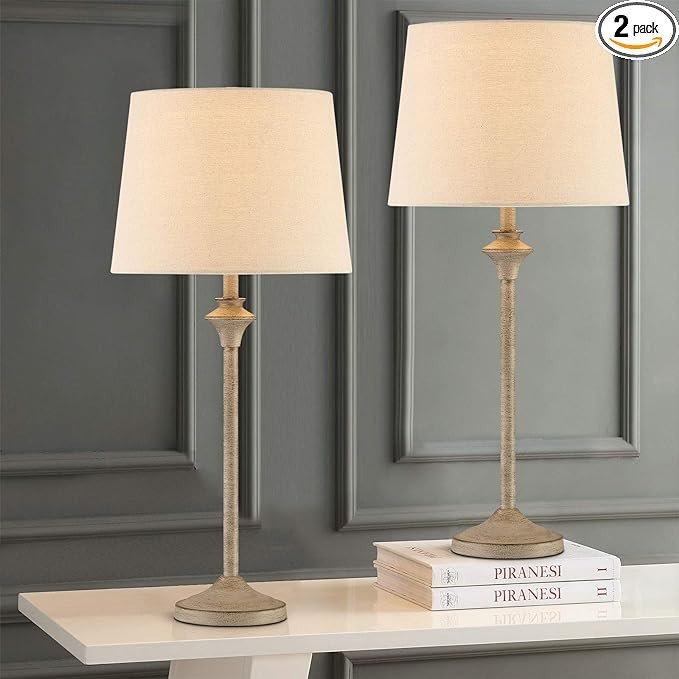 Maxax Modern Table Lamps Set of 2 for Living Room, 26 Inches Buffet Lamps Brown Nightstand Lamps ... | Amazon (US)