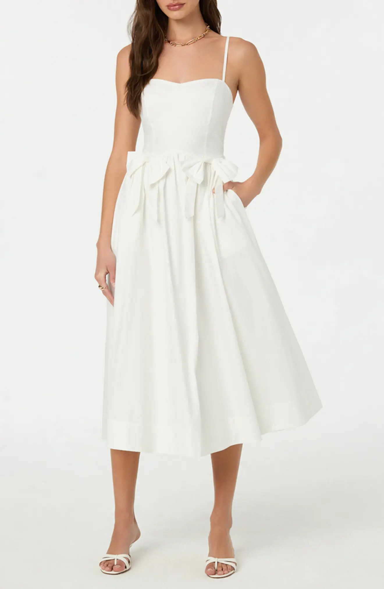 Poplin Bow Detail Midi Dress (Women) | Nordstromrack | Nordstrom Rack