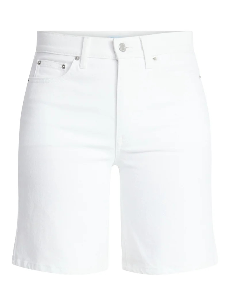 Time and Tru Women's High Rise Denim Bermuda Shorts, 9" Inseam, Sizes 0-20 | Walmart (US)