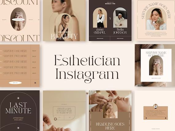 Skincare Instagram Post Templates Canva | Esthetician Quotes botox social media Feed layout fille... | Etsy (CAD)