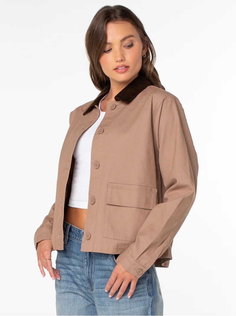 Celebrity Pink Women's and Women's Plus Boxy Barn Jacket, Sizes XS-4X | Walmart (US)