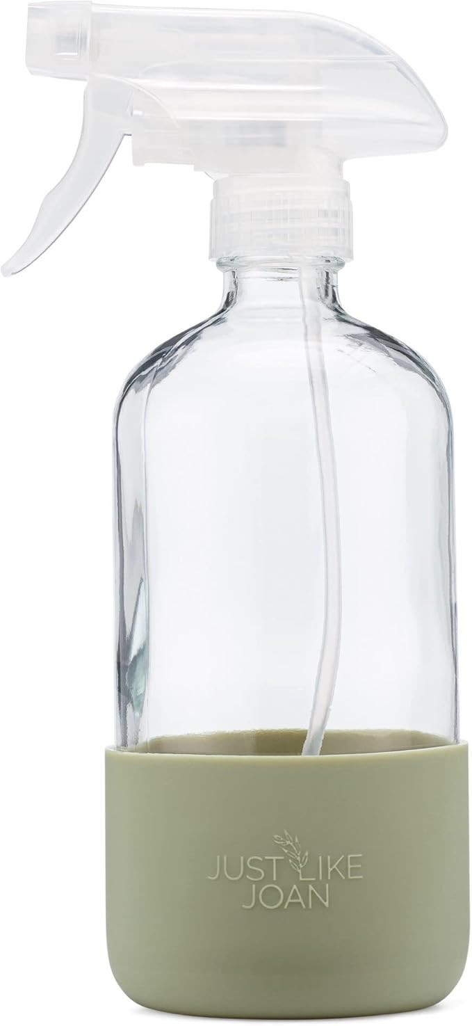 16 oz Glass Spray Bottles for Cleaning Solutions Clear Empty Spray Bottles with Sage Green Silico... | Amazon (US)