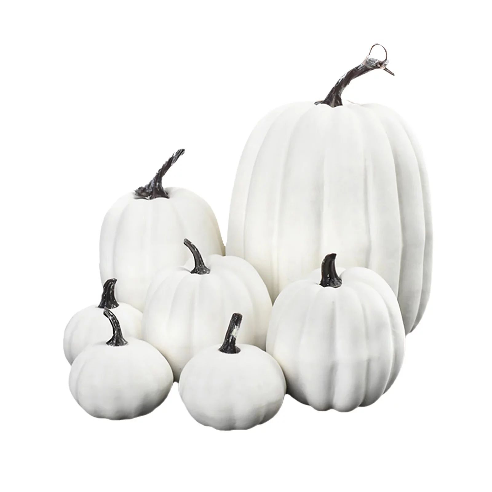 Sehao New Pattern 7 Pieces Faux Pumpkins White Halloween Fall Decoration Garden Lawn Plastic - Wa... | Walmart (US)
