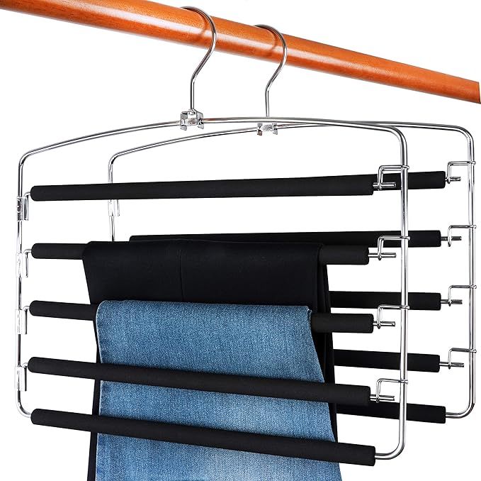 TOPIA HANGER Pants Hangers Slacks Hangers 2 Pack, Swing Arm Slack Hanger, Space Saving Non-Slip F... | Amazon (US)