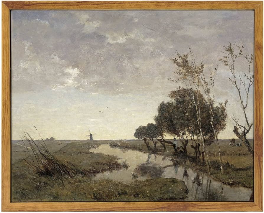 ARPEOTCY Framed Canvas Wall Art, Natural Scenery Vintage Wall Decor for Living Room, 8×10 inches... | Amazon (US)