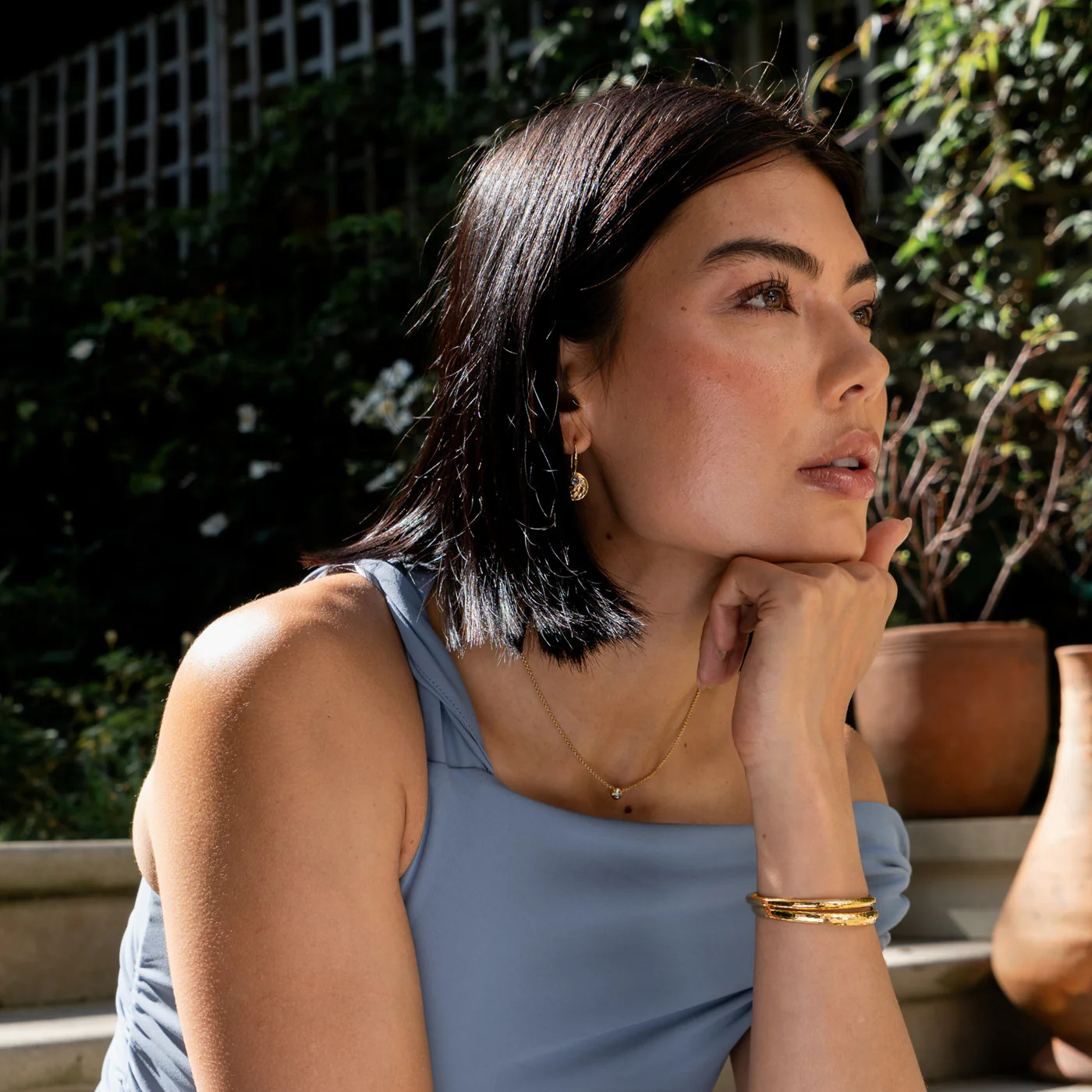 6mm Hinged Hammered Nomad Bangle | Dower & Hall