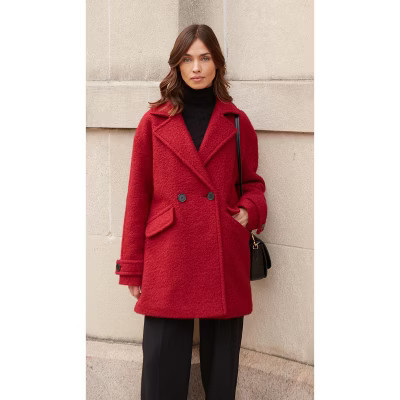 POLY BOUCLE PEA COAT Red Medium | Target