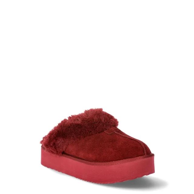 Joyspun Women's Suede Platform Clog Slippers | Walmart (US)