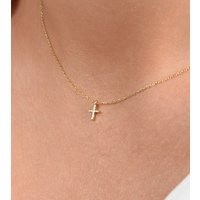 Tiny Cross Necklace, Gold Dainty Small Delicate Necklace | Etsy (US)