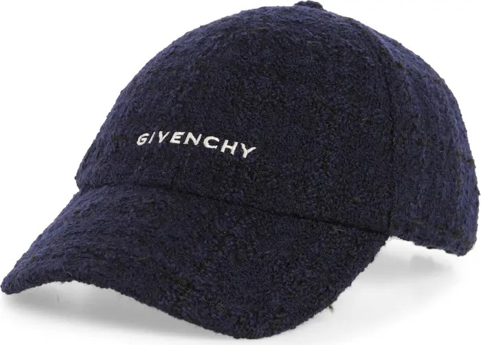 Givenchy Logo Embroidered Tweed Baseball Cap | Nordstrom | Nordstrom