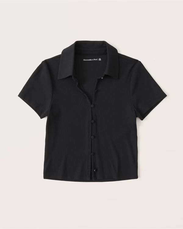 Seamless Rib Fabric Polo | Abercrombie & Fitch (US)