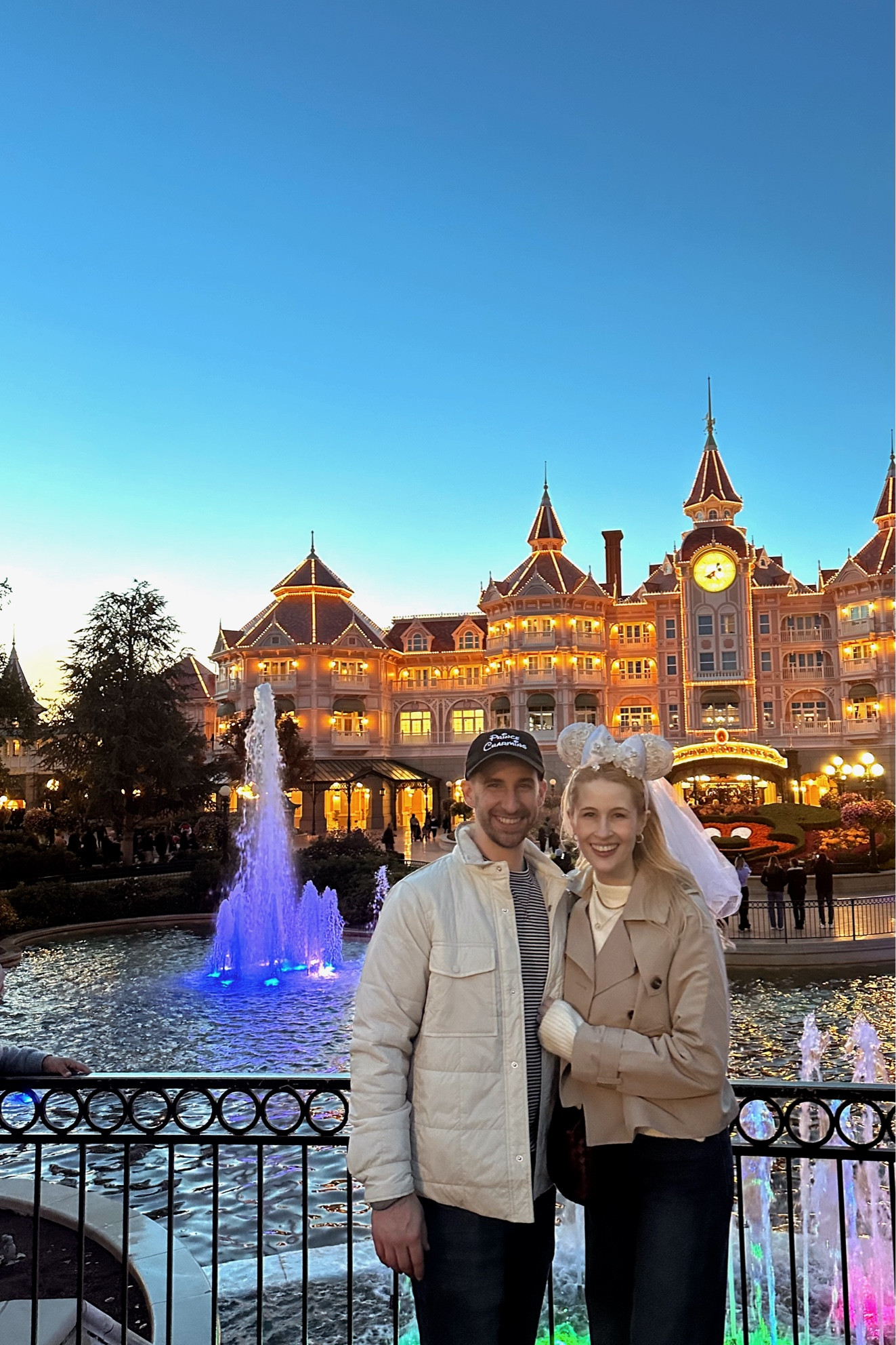 First night in Disneyland Paris!! So excited and so in love with Sean’s Prince Charming hat. I wanted his to have a pair with a little top hat to go with my bride ears so this was the compromise, but turns out I love it! (And jokes on him because there was a parks pair with a top hat attached!!) 

Disneyland outfit | Disney outfit | Disney outfit for winter | Disney outfit for him | Etsy find | Disney bride | Disney groom | honeymoon outfit | Disney honeymoon 

#LTKWedding #LTKTravel #LTKMens