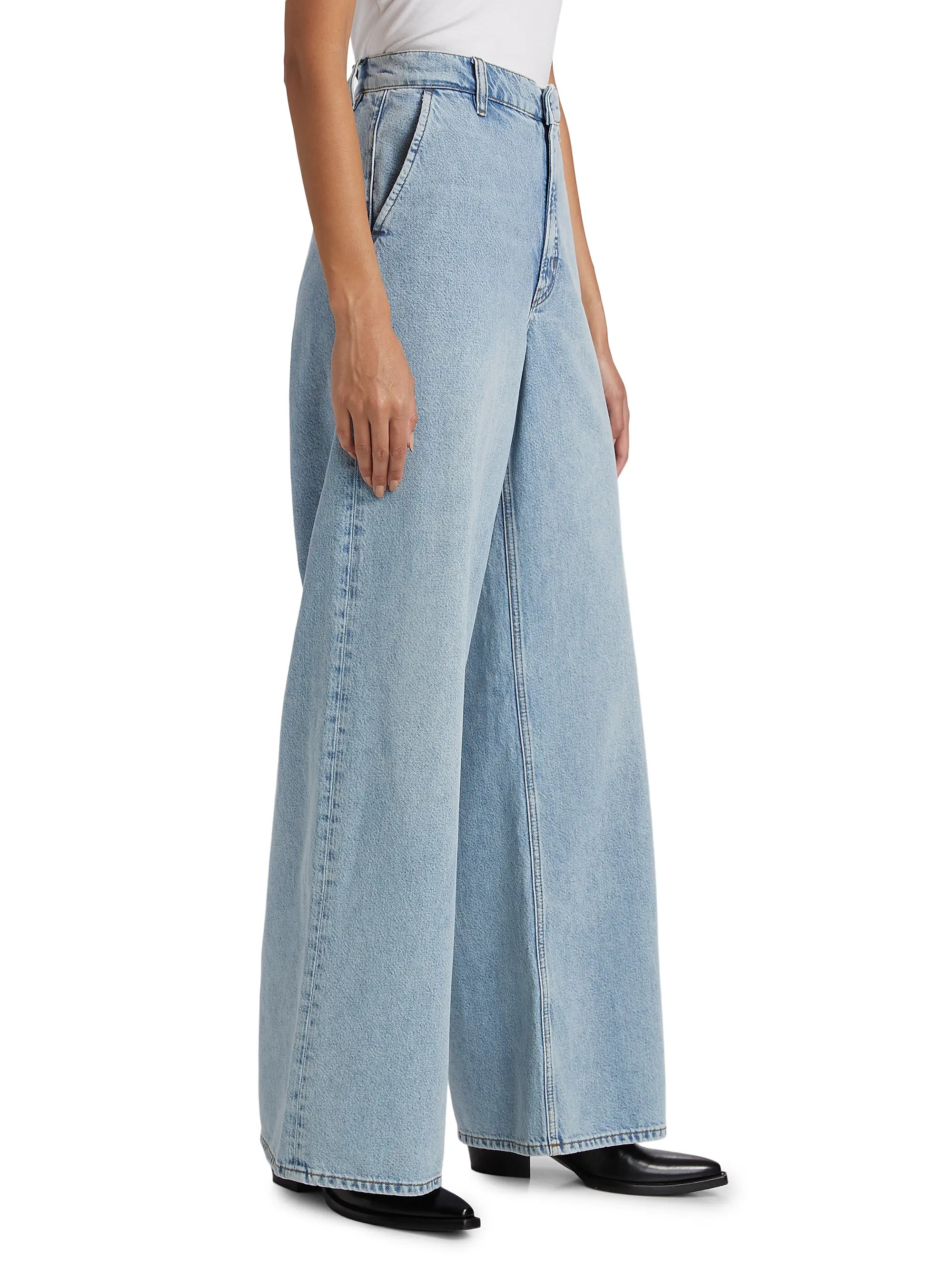 The Wide Denim Trousers | Saks Fifth Avenue