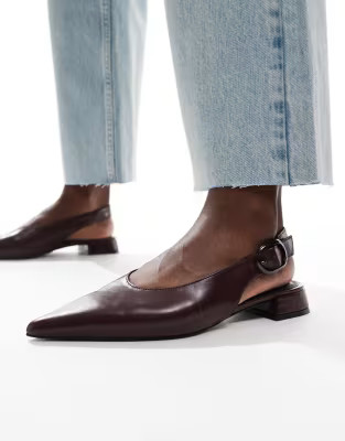 ASOS DESIGN Leonora slingback ballet in plum | ASOS (Global)