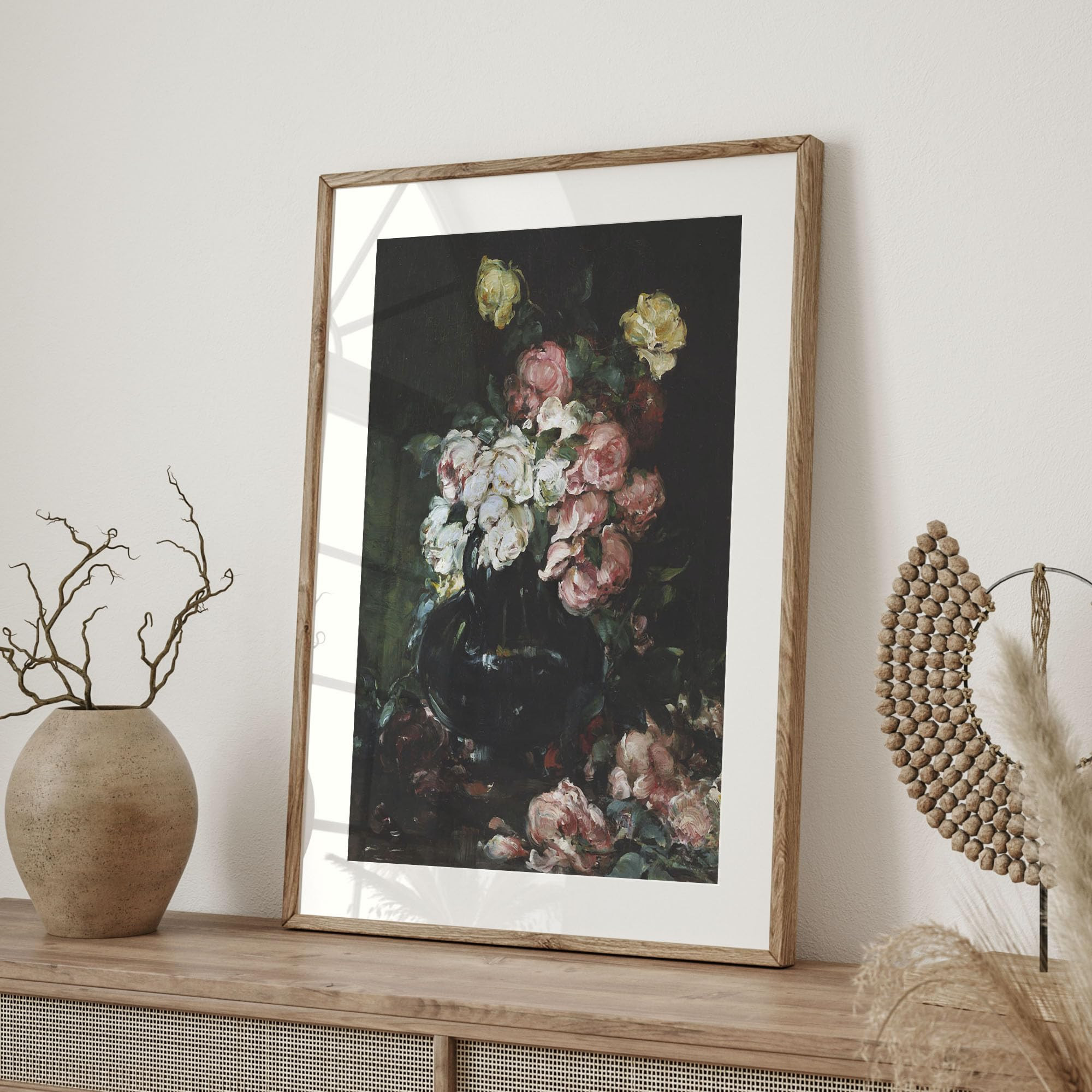 Vintage French Floral Art Print - Moody Antique Flower Still Life Painting for Wall Decor, Muted ... | Amazon (US)