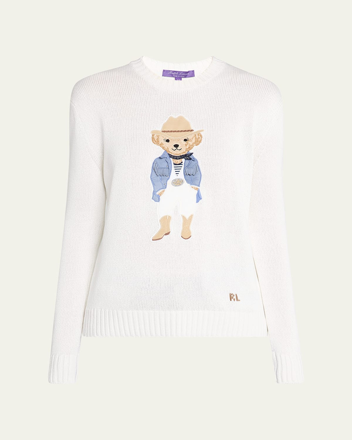 Hamptons Spring Polo Bear Silk Sweater | Bergdorf Goodman