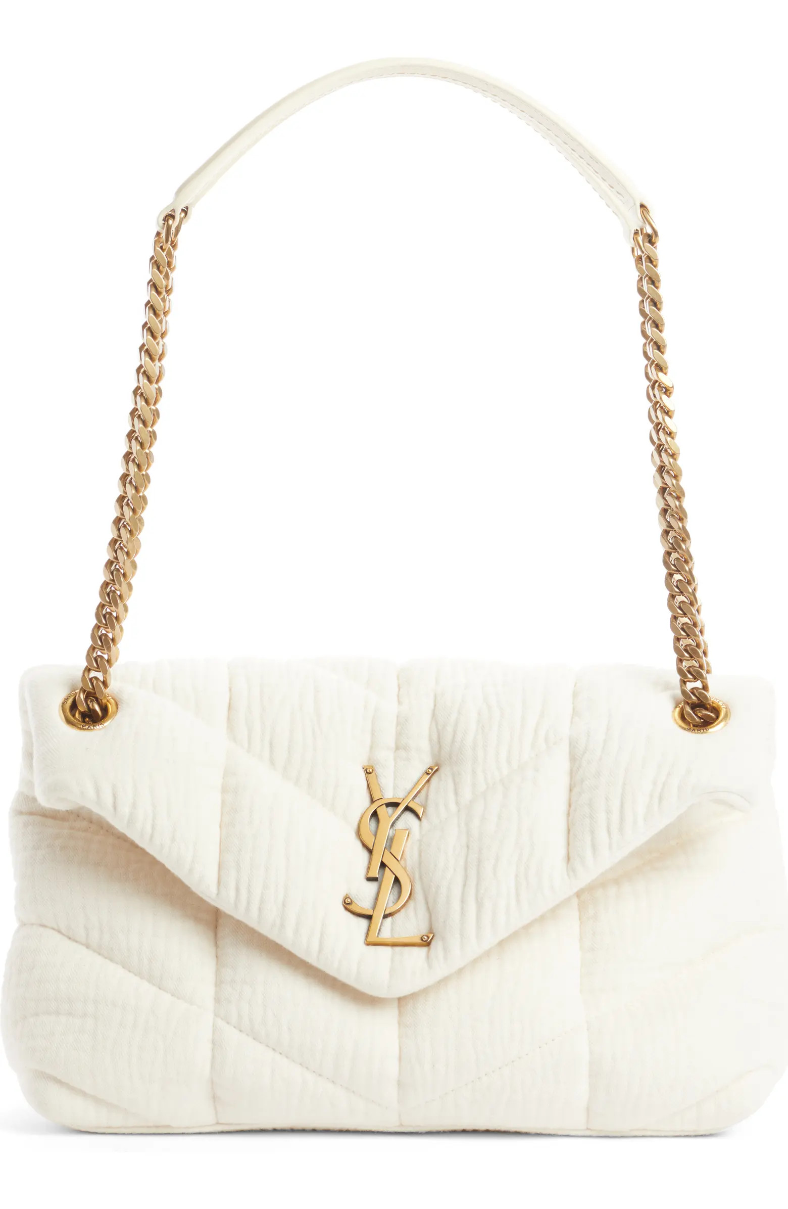 Small Loulou Puffer Cotton Twill Shoulder Bag | Nordstrom