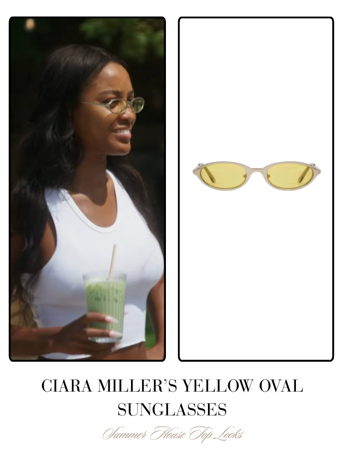 Ciara Miller's Yellow Oval Sunglasses 

 