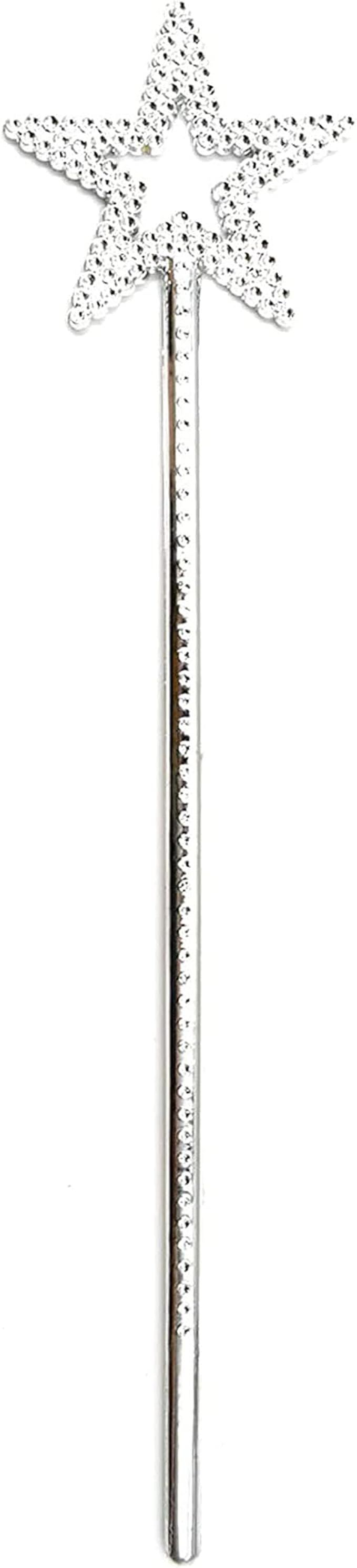 Silver 13 Inches Star Wand Princess Fairy Plating silver star wands for Halloween, Christmas, Tha... | Amazon (US)