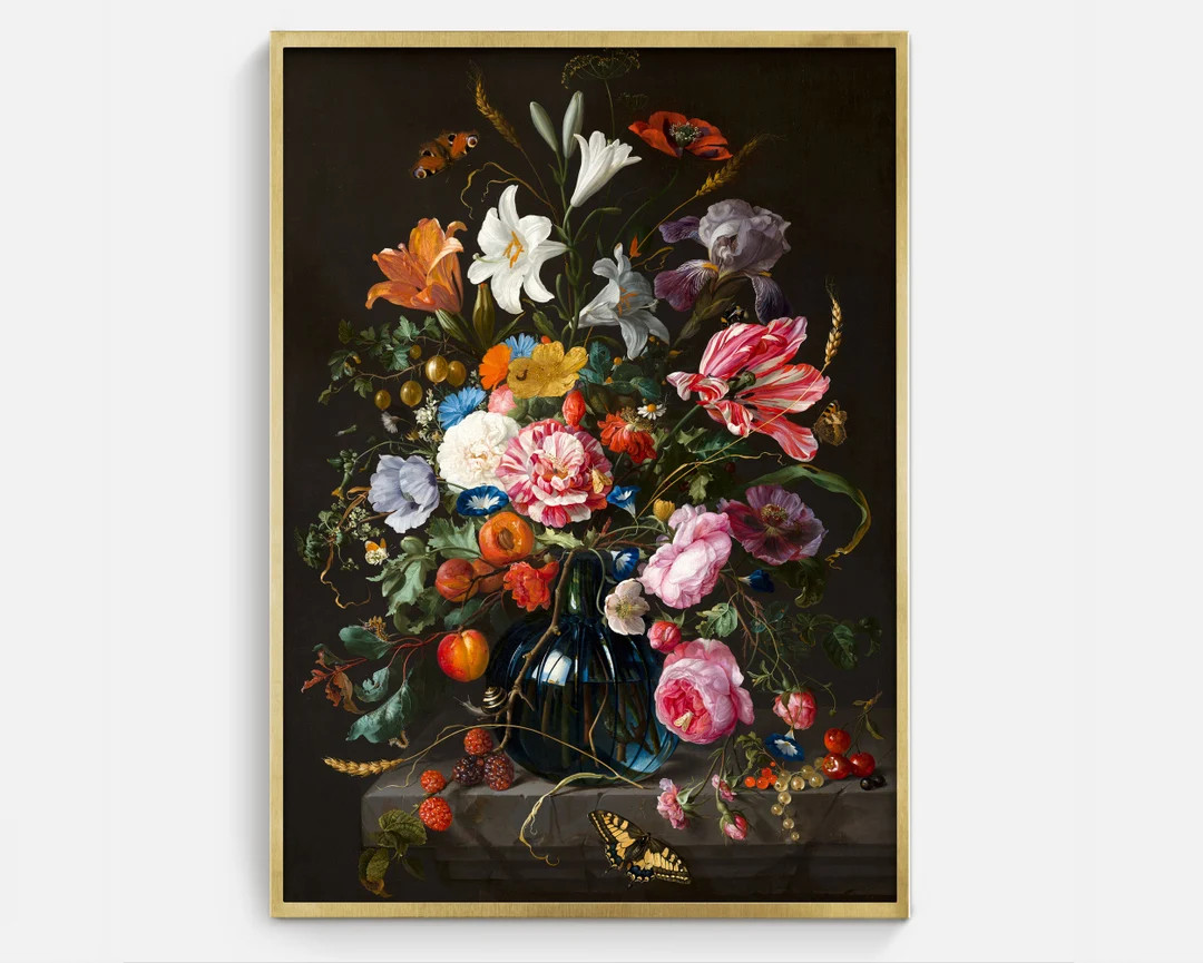 Floral Still Life Vintage Artwork Digital Download - Etsy | Etsy (US)