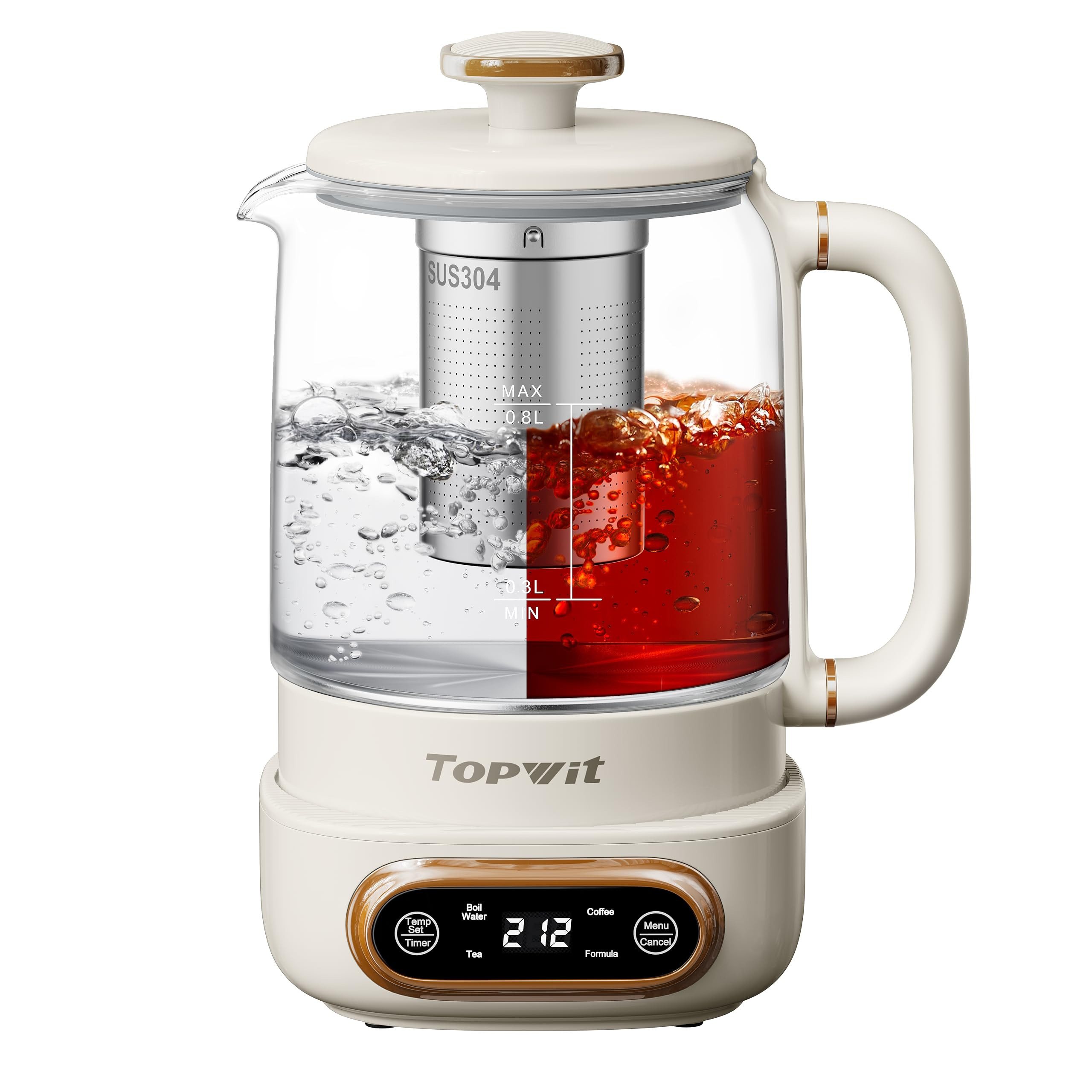 Topwit Electric Tea Kettle, 11 Temperature Control & 4 Presets Glass Kettle with Removable Infuse... | Amazon (US)